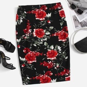 Floral pencil skirt